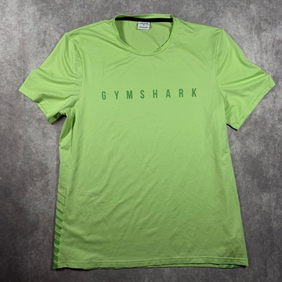 Gymshark Other - Gymshark Men's XL Arrival Short Sleeve T-Shirt Lime Green Mesh Logo Activewear